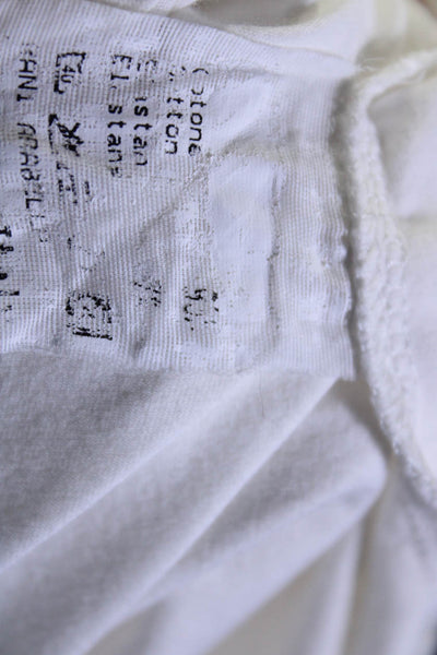 Rani Arabella Womens Cotton Hidden Placket Collared Pleated Shirt White Size M
