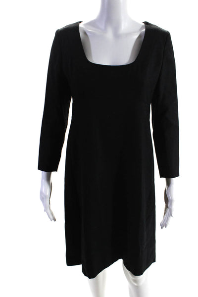 Mariko New York Womens  Crepe Scoop Neck 3/4 Sleeve Sheath Dress Black Size 6