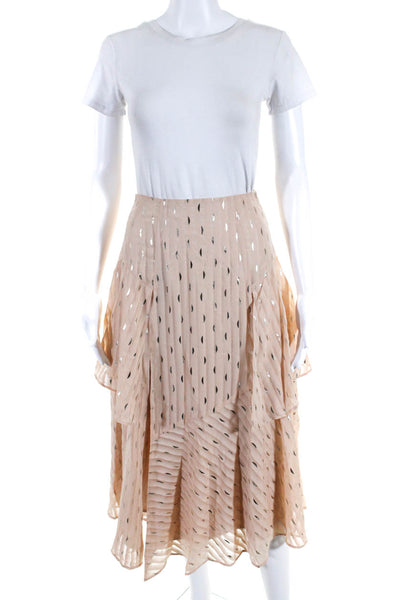 House of Harlow 1960 Womens A Line Maxi Skirt Pink Silver Size Extra Small