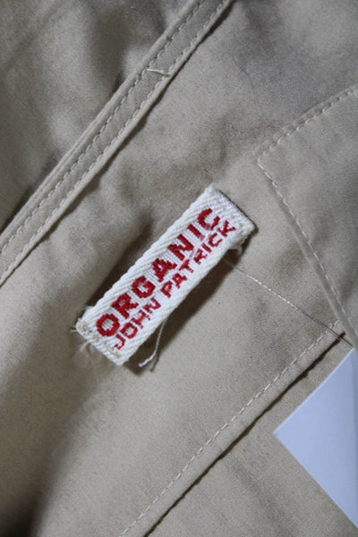 Organic John Patrick Womens Cotton Long Sleeve Split Hem Tunic Top Brown Size M