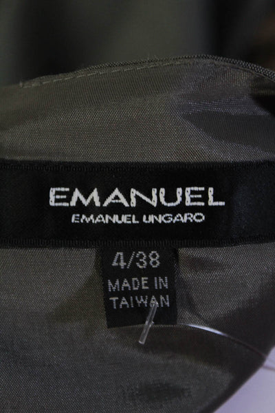 Emanuel Emanuel Ungaro Womens Darted Zipped Sleeveless Sheath Dress Gray Size 4