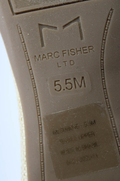 MARC FISHER LTD Womens Raffia Woven Pointed Toe Slip-On Flats Beige Size 5.5