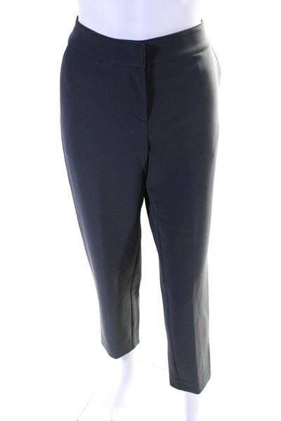 St. John Womens Mid-Rise Straight Flat Front Dress Pants Trousers Gray Size 4