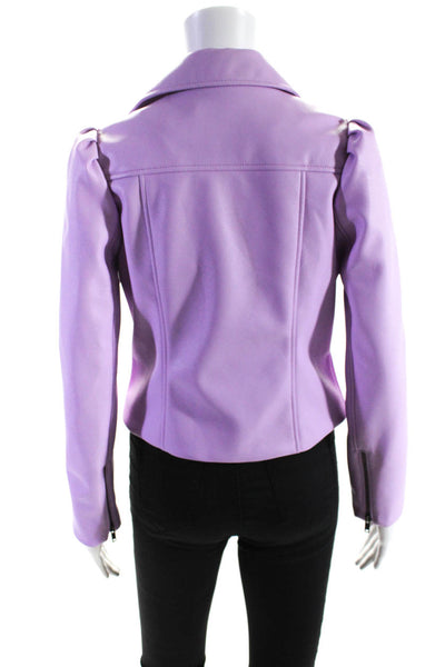 Marie Oliver Women's Faux Leather Maeve Moto Jacket Lilac Size XS