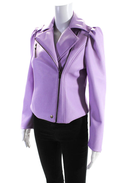 Marie Oliver Women's Faux Leather Maeve Moto Jacket Lilac Size S