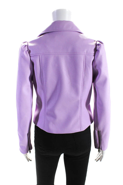 Marie Oliver Women's Faux Leather Maeve Moto Jacket Lilac Size S