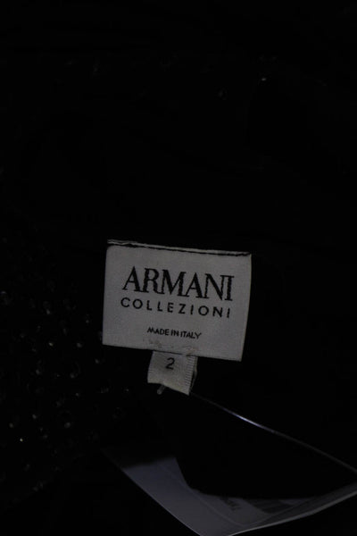 Armani Collezioni Women's One Shoulder Sequin Embellished Dress Black Size 2