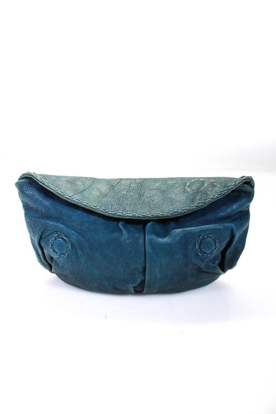 Clare V. Womens Leather Zip Clutch Pouch Handbag Blue Size Medium - Shop  Linda's Stuff