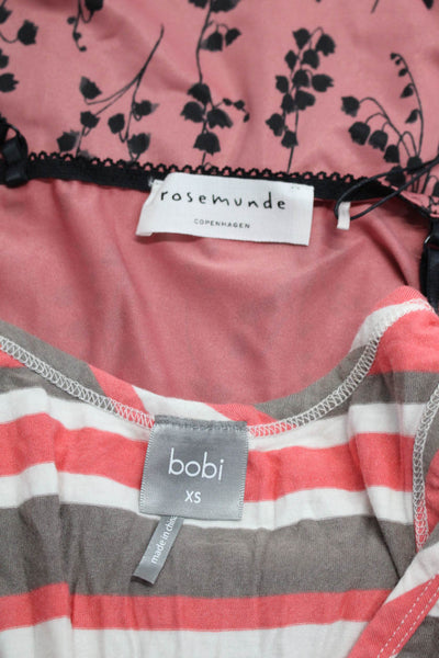 Bobi Rosemunde Womens Stripe Floral Sleeveless Tie Dresses Pink Size XS 34 Lot 2