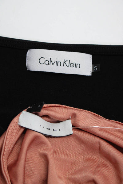 Calvin Klein IISLI Womens Cowl Neck Sleeveless Blouses Black Pink Size S Lot 2