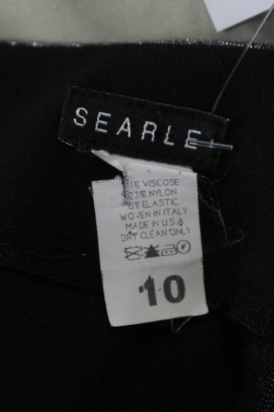 Searle Womens Black Embellished Crew Neck Short Sleeve A-Line Dress Size 10