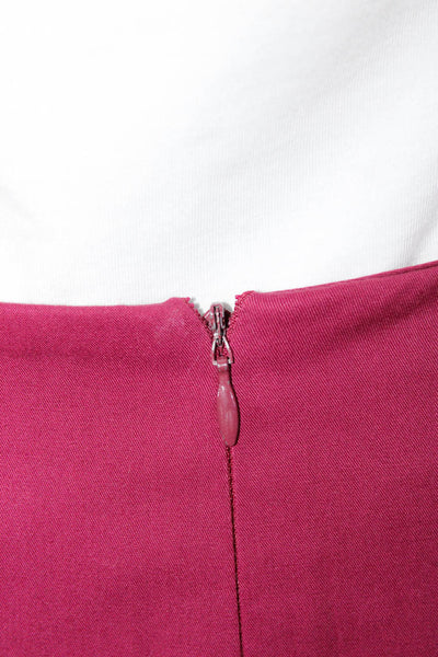 Rebecca Taylor Womens Fuschia Zip Back Unlined Pencil Skirt Size 6