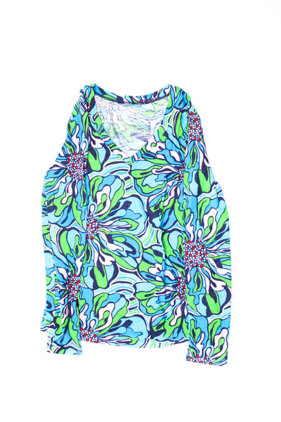 J Crew Lilly Pulitzer Womens Floral Print Abstract Tops Green Size 2XS S Lot 3