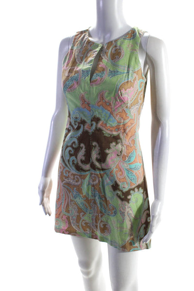 Shoshanna Womens Paisley Print Darted Back Zipped Sheath Dress Multicolor Size 0