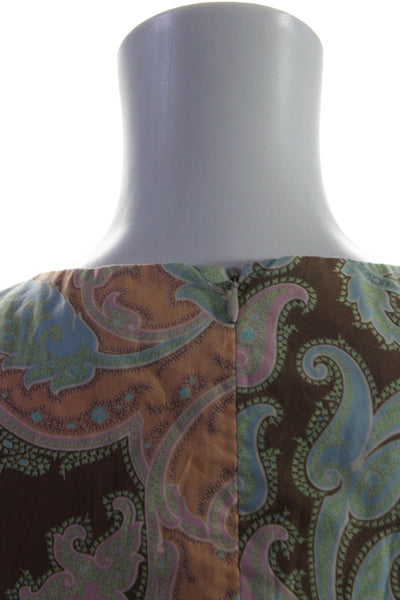 Shoshanna Womens Paisley Print Darted Back Zipped Sheath Dress Multicolor Size 0