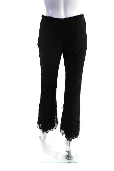 Only Hearts Womens Floral Lace Side Zipped Textured Bootcut Pants Black Size 0