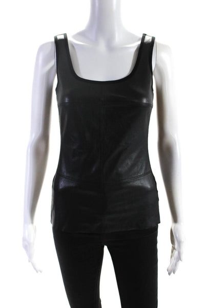 Bailey 44 Womens Patchwork Darted Sleeveless Tank Top Blouse Black Size XS
