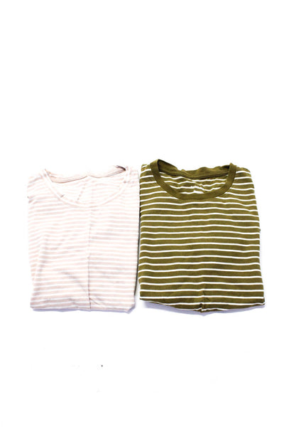 Everlane Womens Green Striped Crew Neck Short Sleeve Tee Top Size XS lot 2