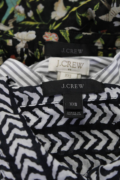 J Crew Womens Gray White Striped Henley Long Sleeve Blouse Top Size XXS 00 lot 3