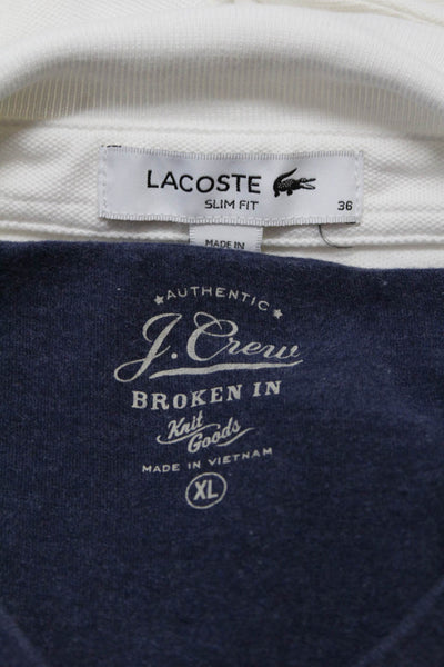 J Crew Lacoste Mens Shirts Blue White Size Extra Large EUR 36 Lot 2