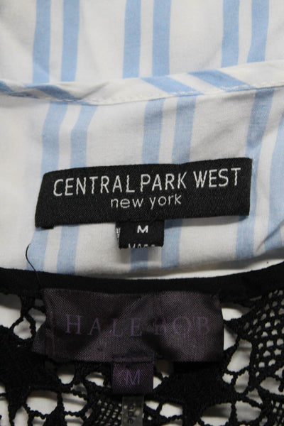 Central Park West Hale Bob Womens Long Sleeve Blouses White Black Size M Lot 2