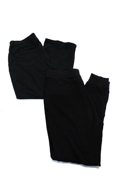 Fresh Produce ATM Womens Crop Wide Leg Elastic Sweatpants Black Size M L Lot 2