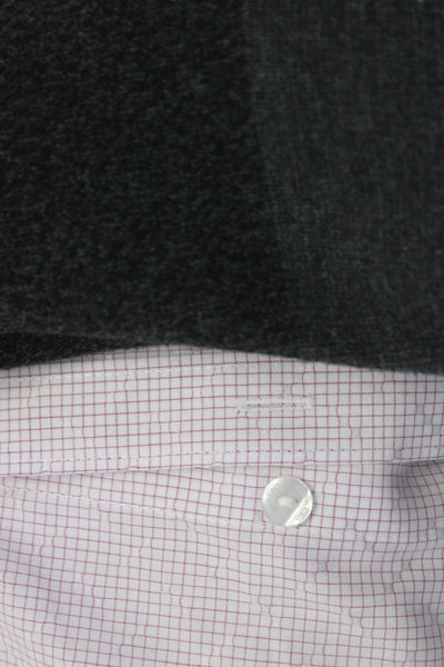 Calvin Klein Mens Dress Shirt Henley Sweater White Gray Size XL Lot 2
