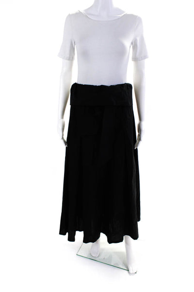 Gaby Ga Women's Paperbag Waist Full Midi Skirt Black Size M