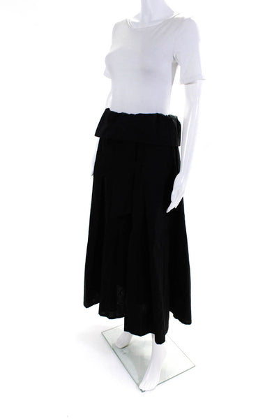 Gaby Ga Women's Paperbag Waist Full Midi Skirt Black Size M