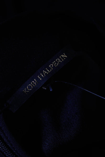 Kobi Halperin Womens Sleeveless High Neck Ruffled Knee Length Dress Black Size M