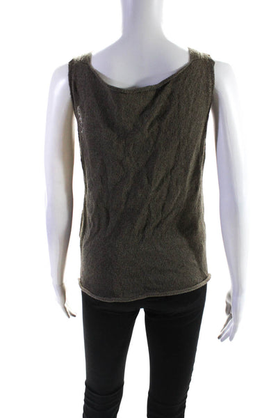 Sonja Marohn Womens V Neck Knit Tank Top Brown Cotton Size Italian 44