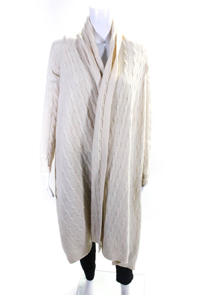 Ralph Lauren Blue Label Womens Cable Knit Draped Cardigan Sweater White XS/S