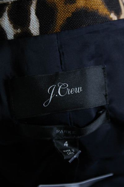 J Crew Womens 'Parke' Leopard Long Sleeved One Button Blazer Tan Brown Size 4
