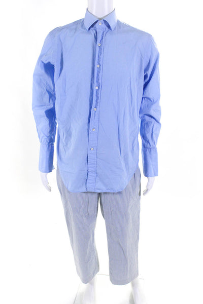 Polo Ralph Lauren Men's  Collared Button Down Dress Shirt Blue Size 15.5 33