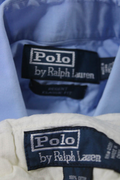 Polo Ralph Lauren Men's  Collared Button Down Dress Shirt Blue Size 15.5 33