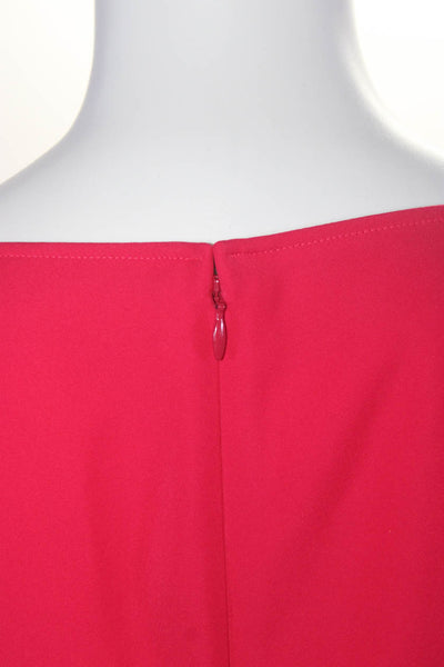 Adeam Womens Long Sleeve Ruffle Dress Fuchsia Size M