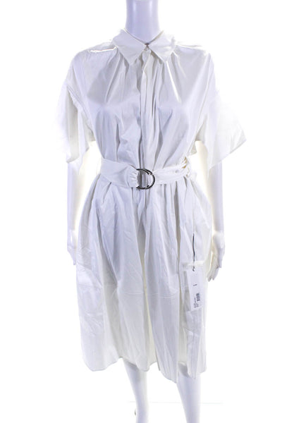 Adeam Womens Belted Shirt Dress White Size Xs