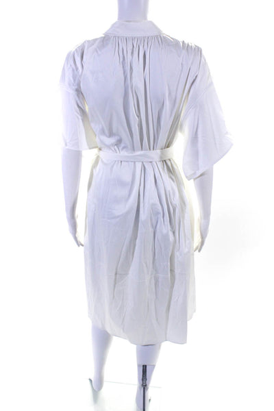 Adeam Womens Belted Shirt Dress White Size Xs