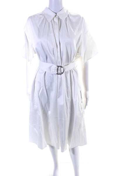 Adeam Womens Belted Shirt Dress White Size M