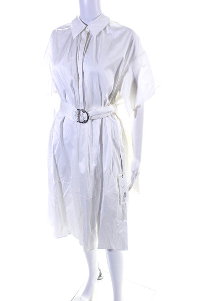 Adeam Womens Belted Shirt Dress White Size M