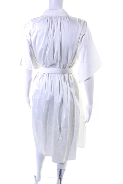 Adeam Womens Belted Shirt Dress White Size M