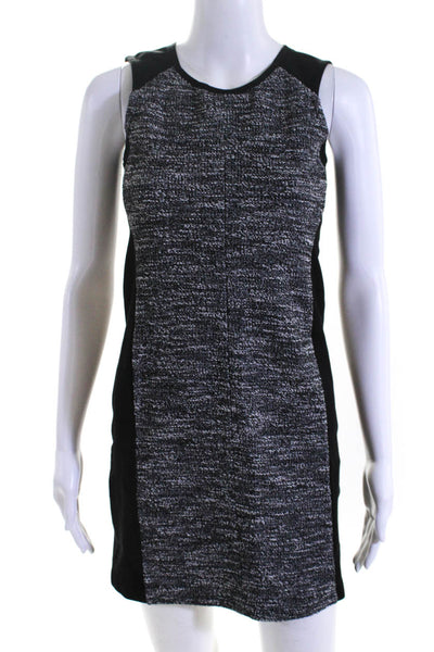 Eileen Fisher Womens Black Textured Scoop Neck Zip Back Pencil Dress Size XXS