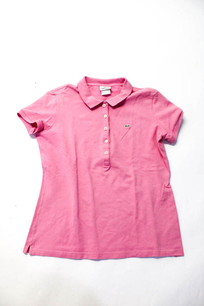 Majestic Filatures Lacoste Womens Polo Tee Shirt Pink Red Size FR 44 2 Lot 2