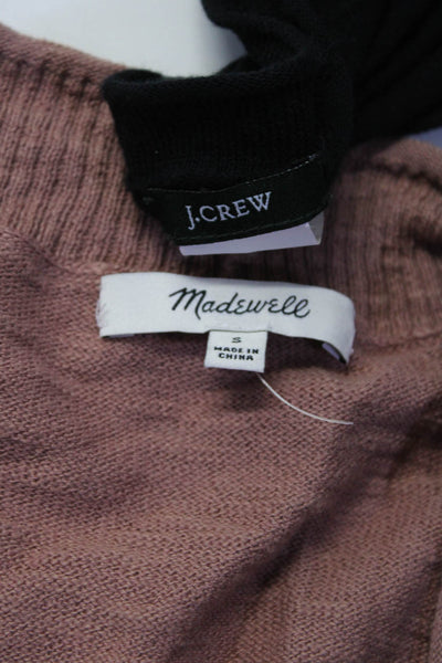 J Crew Madewell Womens Cardigan Sweater Mauve Black Size Small Large Lot 2