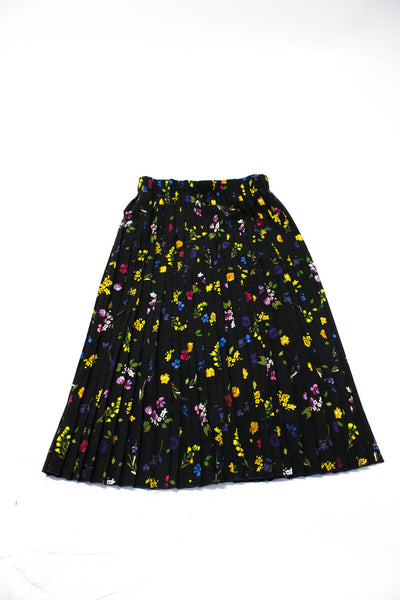 Zara Womens Floral A Line Skirt Straight Leg Pants Black Green Small Lot 2