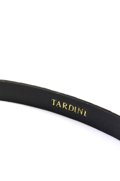 Tardini Womens Matte Pink Genuine American Alligator Skinny Buckle Belt Size 36