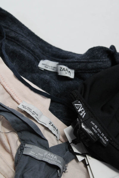 Zara Women's Swimsuit Tank Top Floral Tees Pink Gray Black Size L XL Lot 4