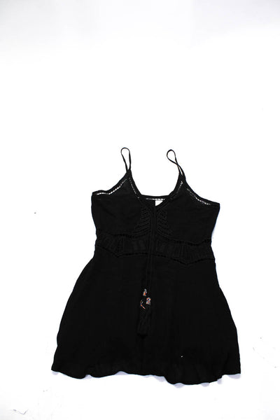 Robin Piccone Surf Gypsy Women's Mini Dress Tunic Cover Up Black Size L Lot 2