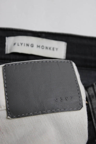 6397 Flying Monkey Womens Buttoned Straight Skinny Jeans Black Size 24 27 Lot 2