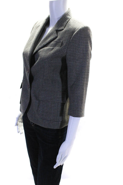 Helloh By Alice Heller Womens Striped Buttoned Collared Blazer Gray Size EUR34